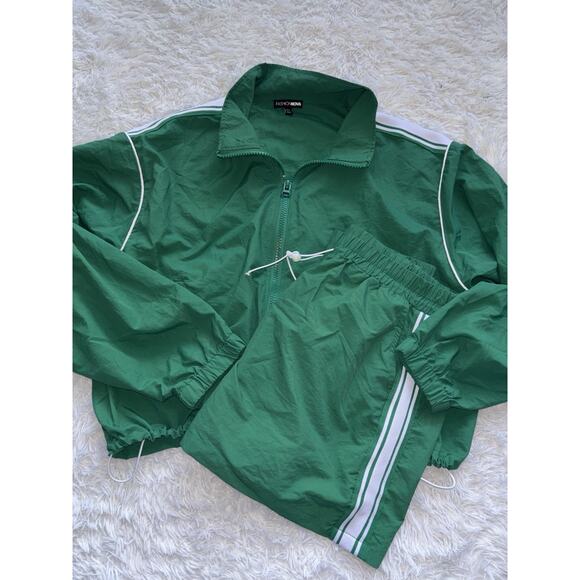 Fashion Nova sz. XL green/white tennis jacket/skirt set. Vintage style. So Cute - Picture 5 of 14